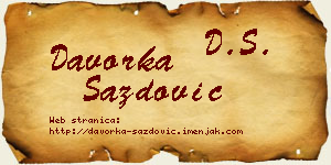 Davorka Sazdović vizit kartica